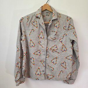 Victoria's‎ Secret Pajama Top with Rainbow Heart Pattern